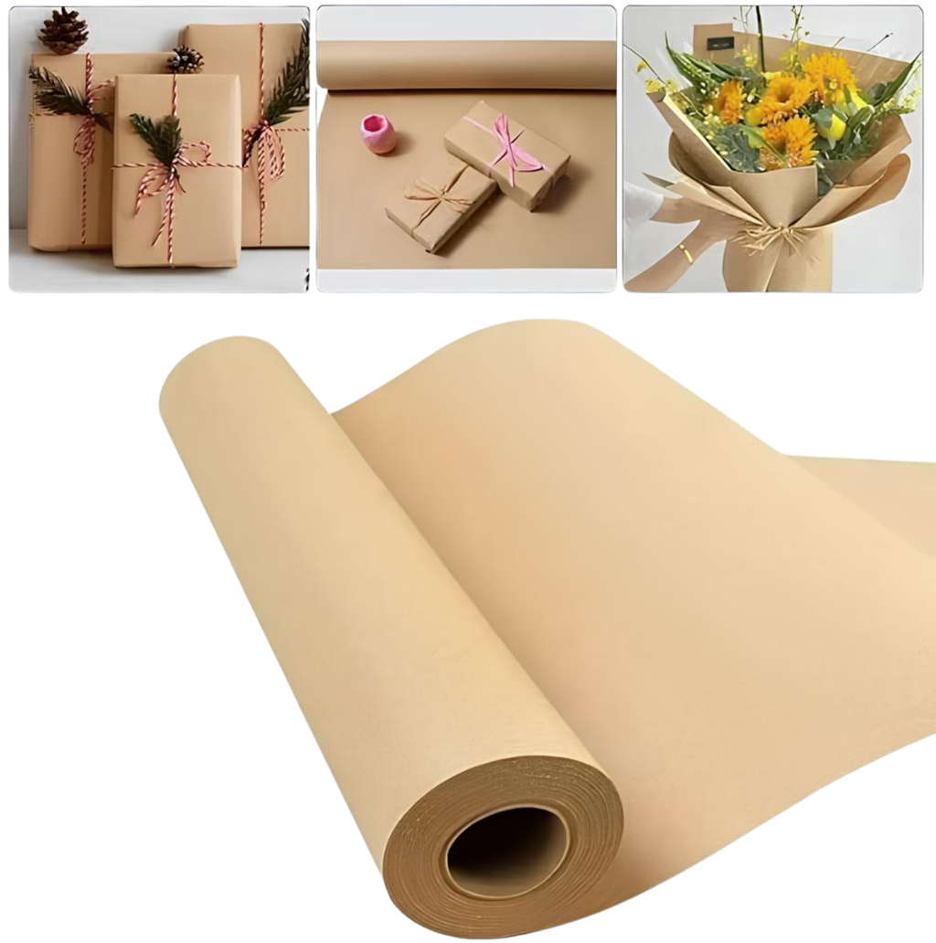 Kraft kağıt rulo Çok yönlü, hediyeler, el sanatları ve dekorasyon için Ambalaj kağıdı.